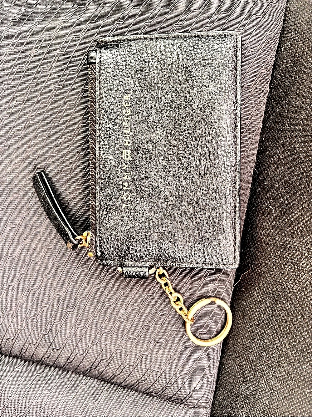Tommy Hilfiger Black Key & Card Holder Like New
